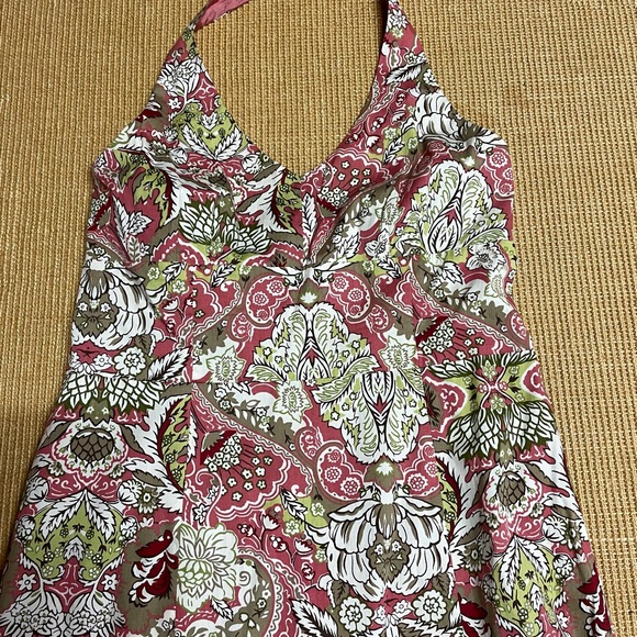 Ann Taylor Halter Dress Size 14 / 18” pit to pit and length 33” cotton, lined - Picture 5 of 13